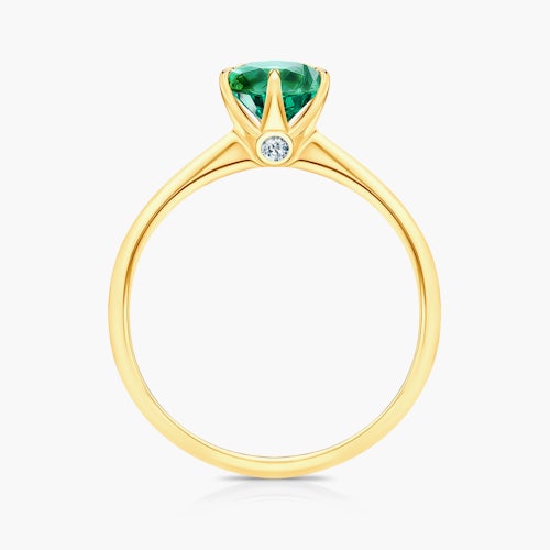 Pierścionek zaręczynowy The Journey: złoty, szmaragd